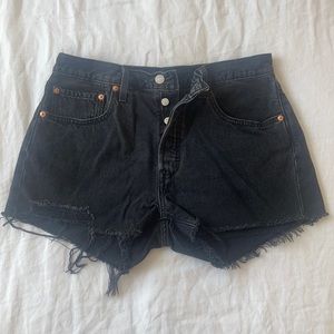 Levi's 501 cutoff Jean shorts, black, size 30